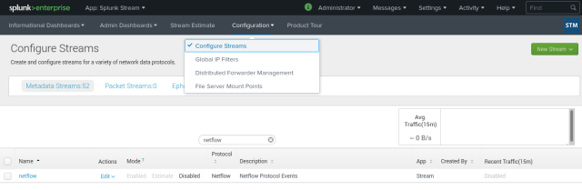 Stream Netflow disabled
